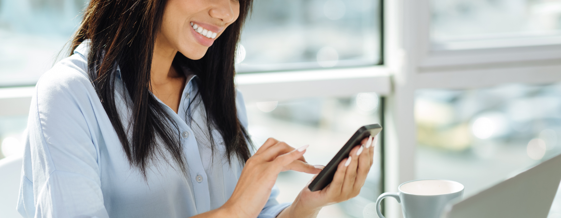 Woman searching on mobile phone